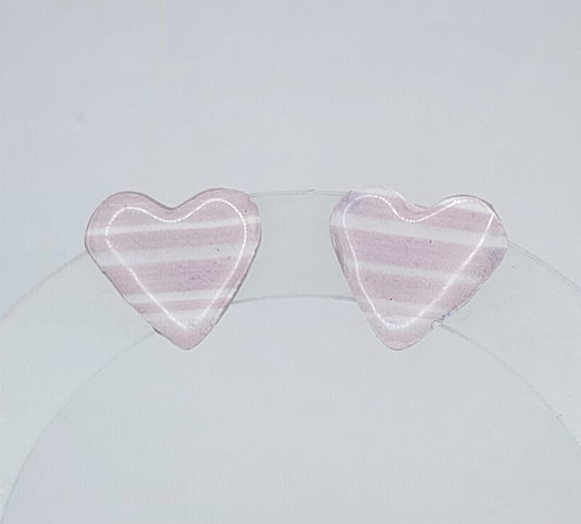Blushing Stripes Heart Earrings