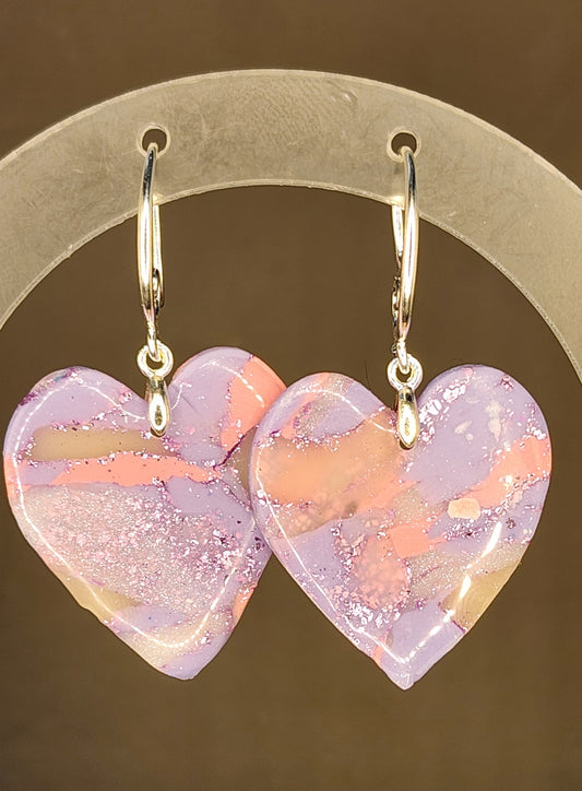 Twilight Blush Heart Earrings